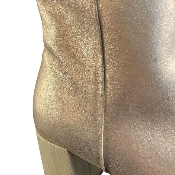 Taryn Rose Cassidy Ankle Boots 5.5B Pink Block Heel Leather Metallic Shiny - Picture 6 of 11